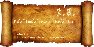 Kálmánczi Beáta névjegykártya