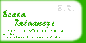beata kalmanczi business card